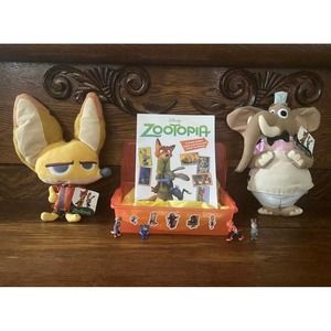 Zootopia Gift Basket Plush Characters Action Figures Stickers Book Pins Set